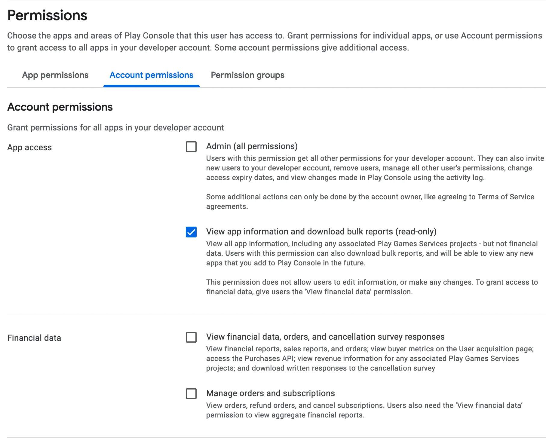 Account Permissions